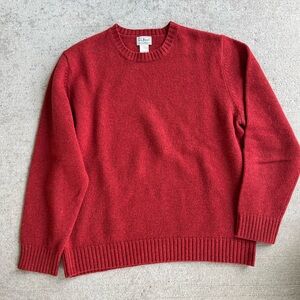 Vintage 90s L.L.Bean 100% wool Shetland burnt orange red sweater fall top